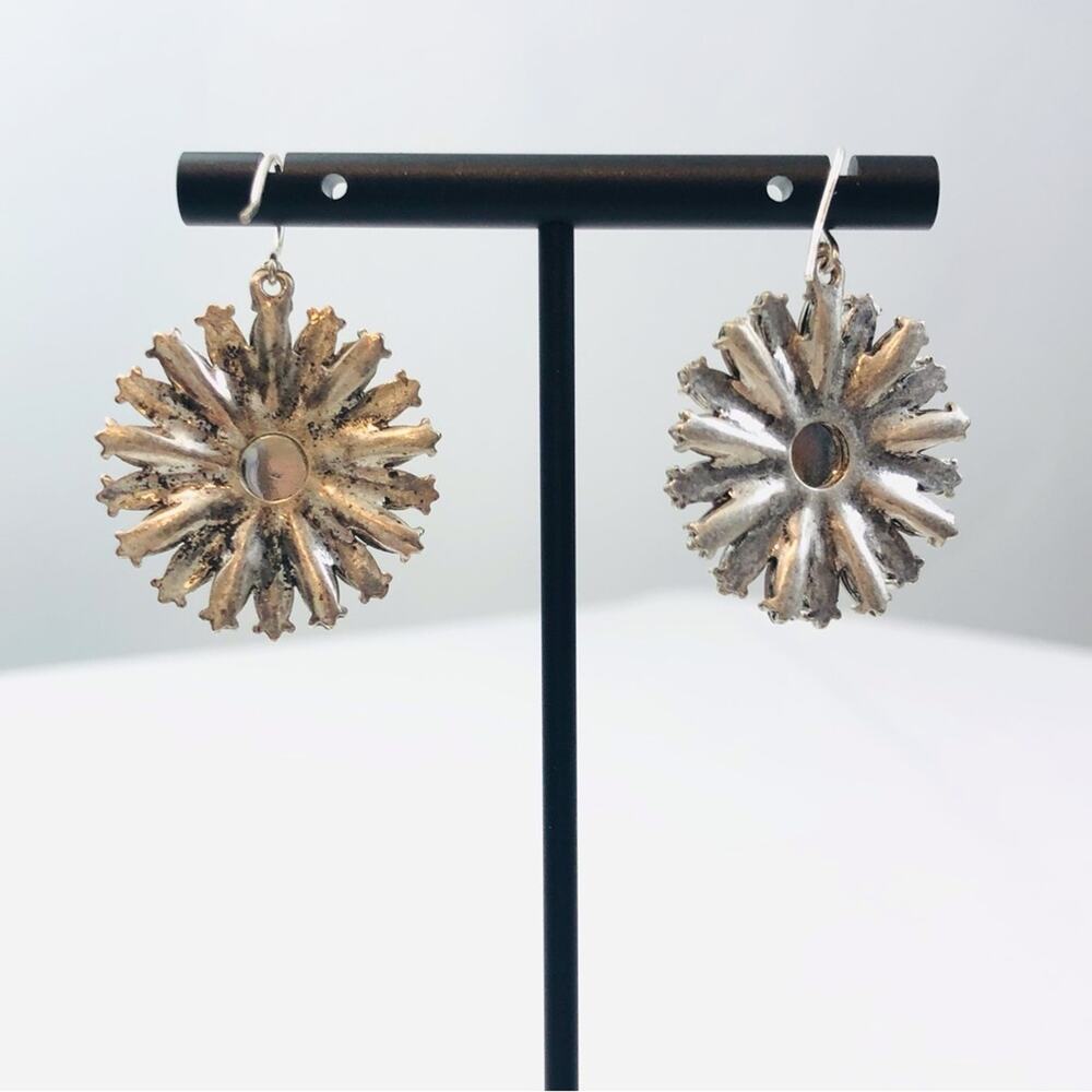 Sunflower Burst Cut Glass Earrings - Picture 5 of 16